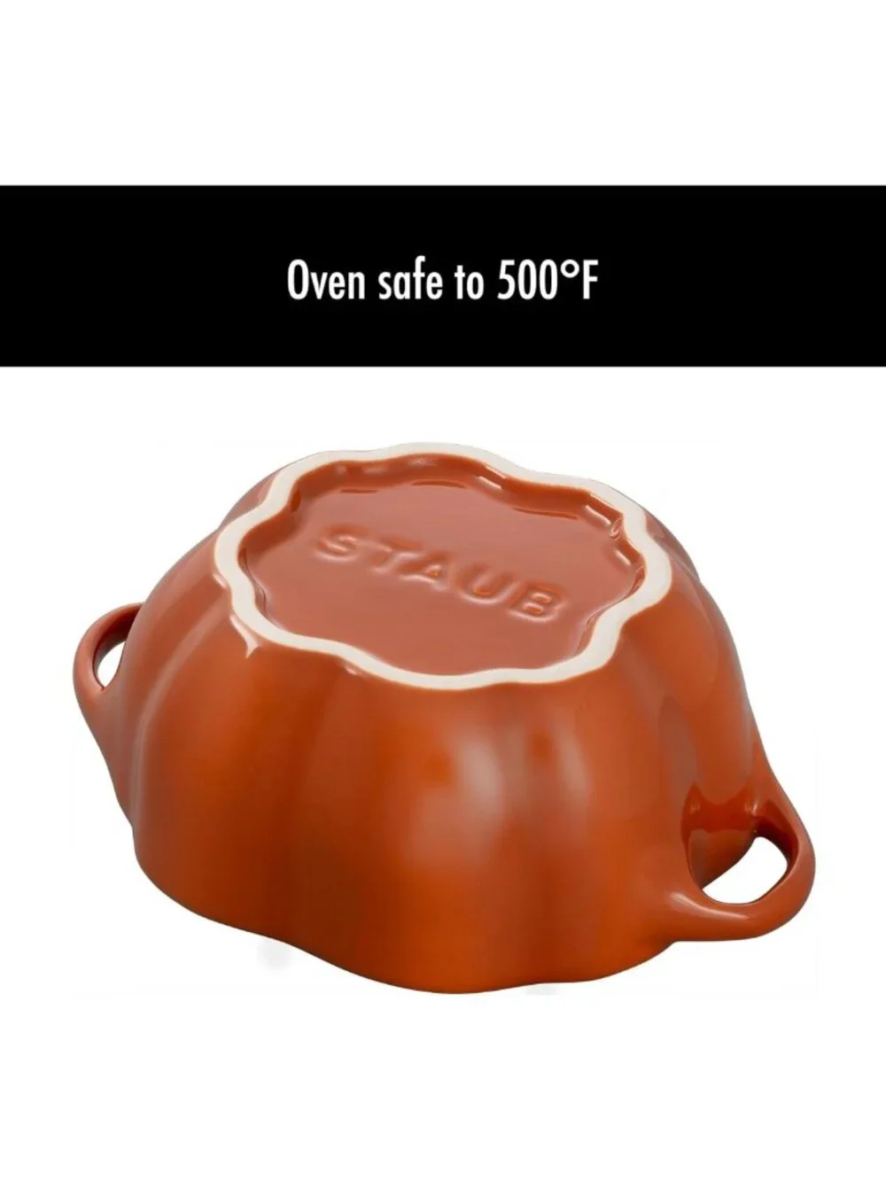 Petite Pumpkin Baking Dish - 0.75qt Ceramic, Oven Safe to 572°F, Burnt Orange